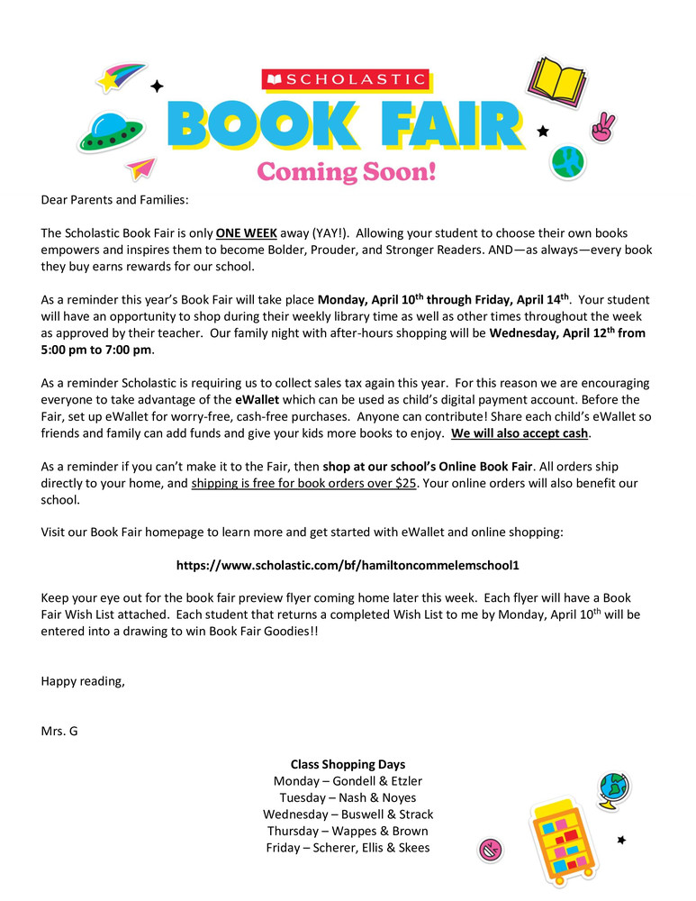 Book Fair Letter