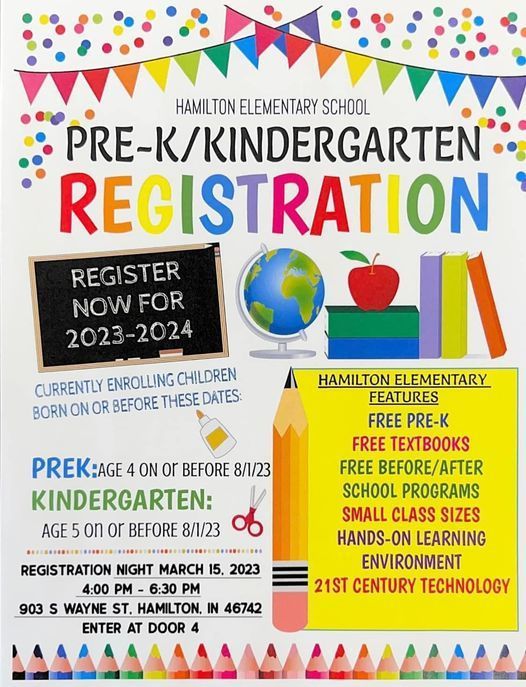 Flyer for Pre-K/Kindergarten Registration